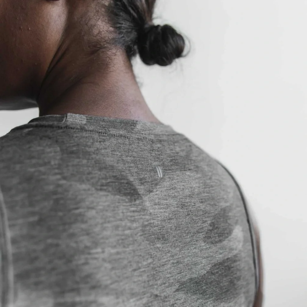 NOBULL Gray Camouflage Crop Tank Top with Black Logo - Picture 2 of 7